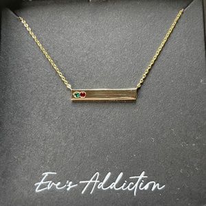 Birthstone (May and January) gold-plated bar necklace